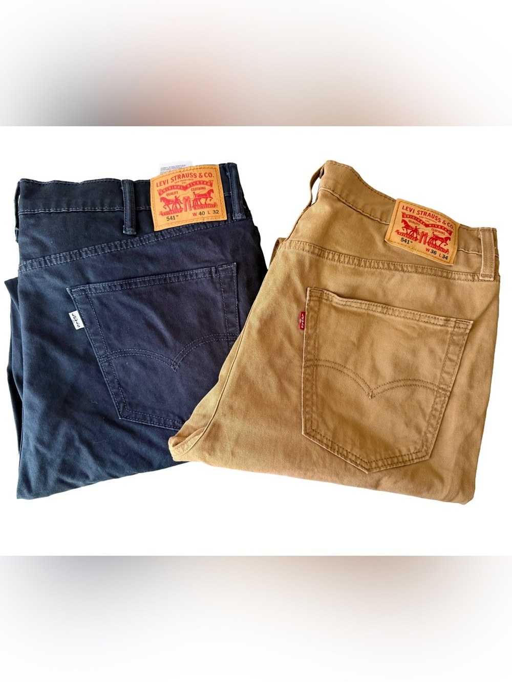 Levi's Men's 541™ Athletic Taper-Fit Stretch Jeans in Navy & Tan